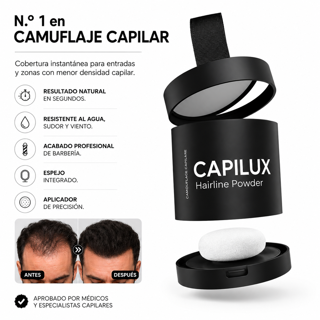 Corrector capilar para entradas y zonas débiles
